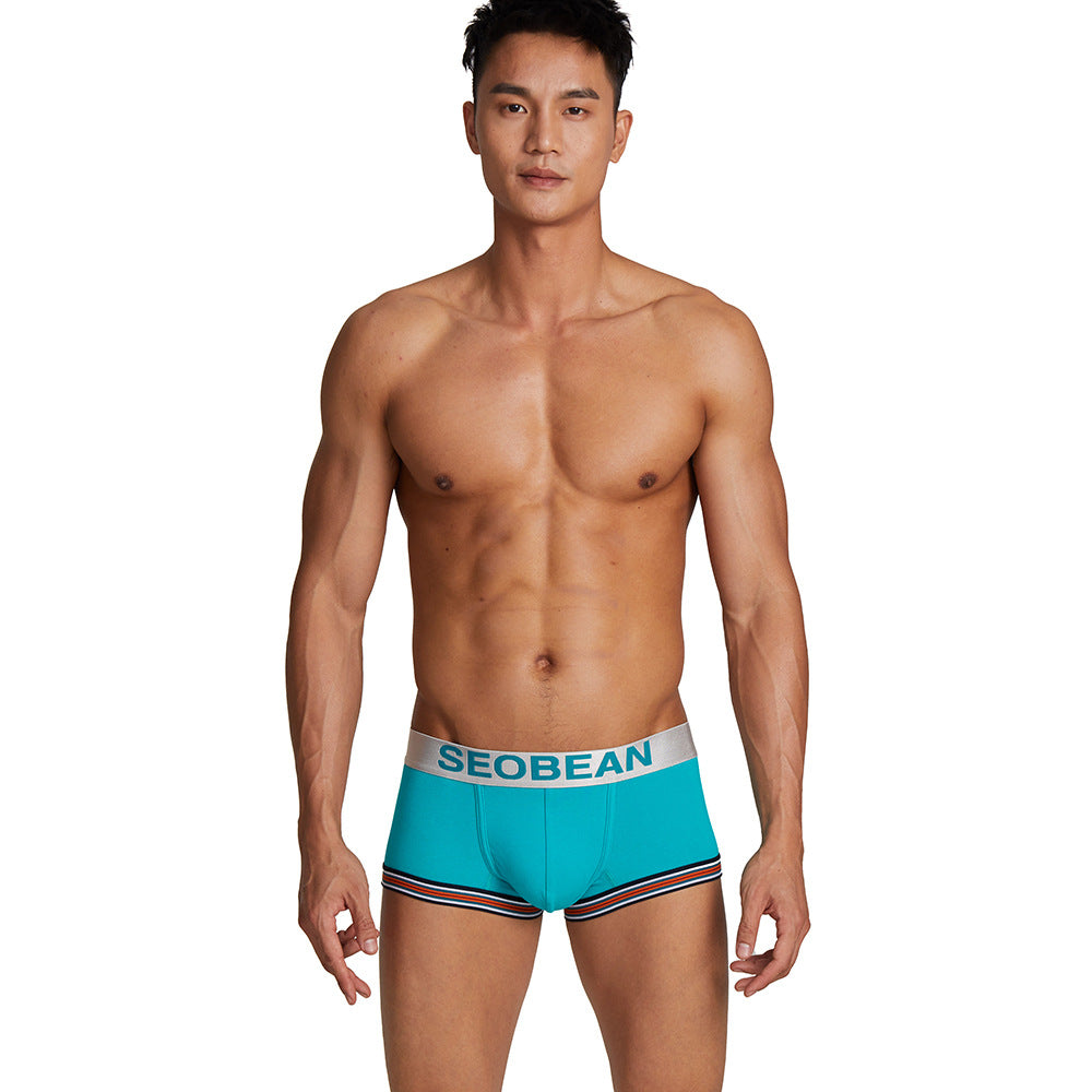 4 Pieces SEOBEAN  Men's Figure 34 Boxer Briefs Sweat-wicking Breathable Cotton Men's Briefs