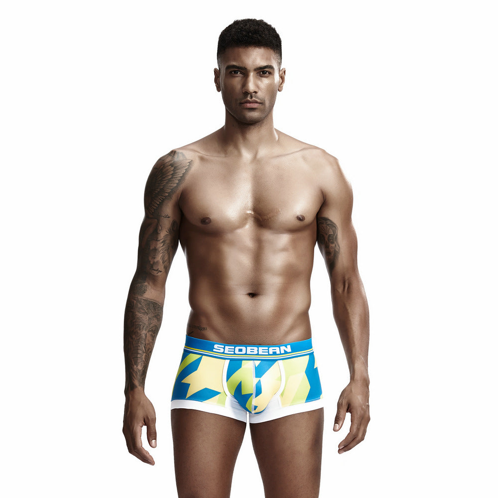 4 pieces SEOBEAN Men's underwear comfortable sweat-wicking boxers men's bump shorts