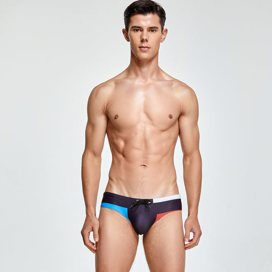 SEOBEAN Men's sexy triangle swim trunks quick-drying competitive hot spring beach surf swimsuit