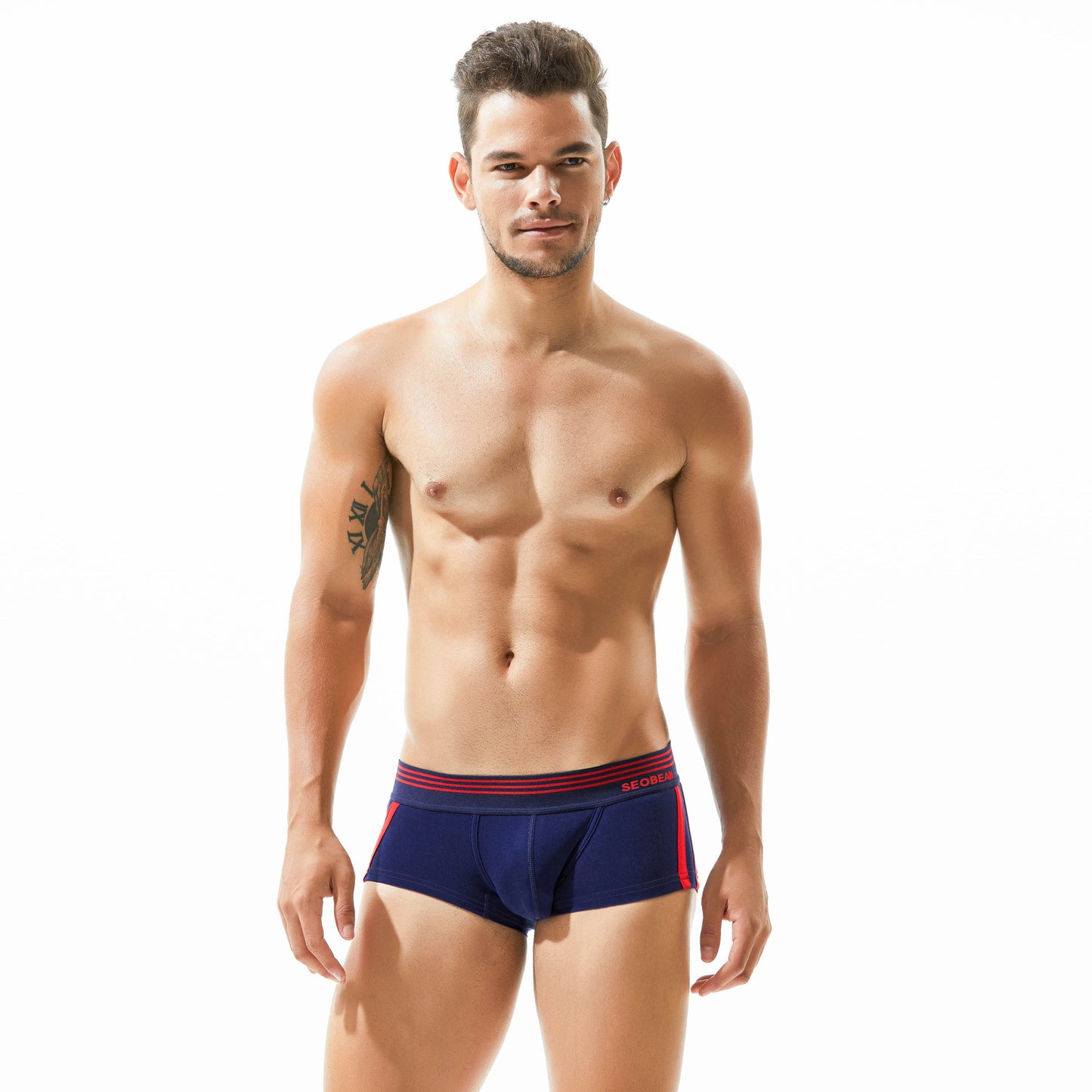 5 pieces SEOBEAN Men's cotton underwear comfortable sweat-wicking boxers men's bump shorts