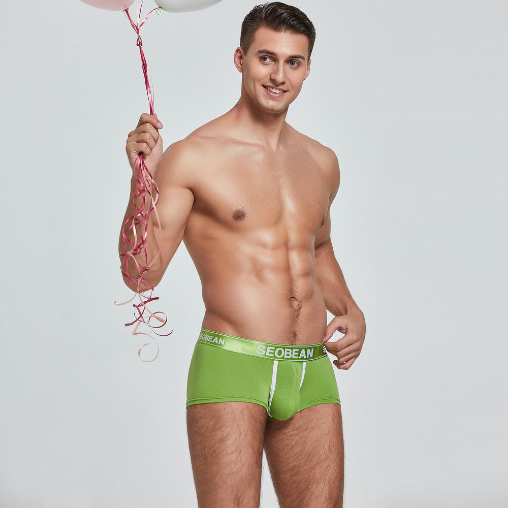 4 pieces SEOBEAN Men's underwear comfortable sweat-wicking boxers men's bump shorts