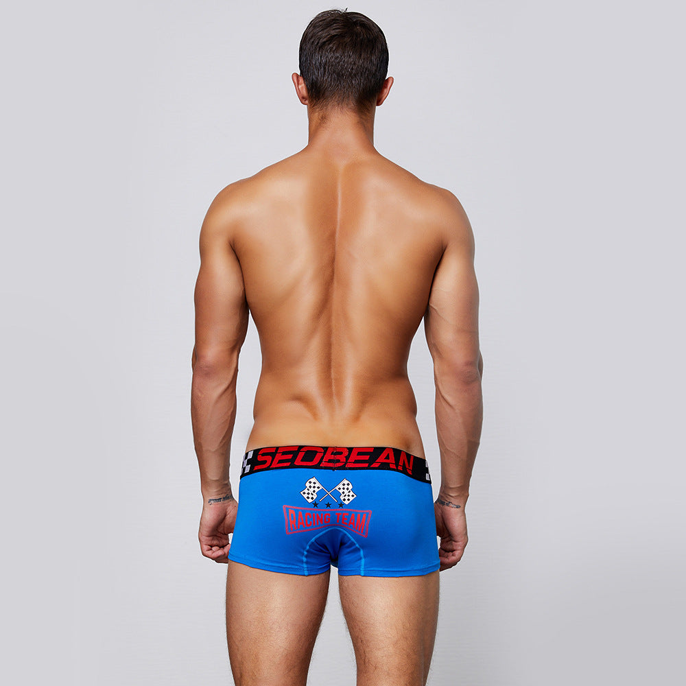 4 pieces SEOBEAN Men's cotton  underwear comfortable sweat-wicking boxers men's bump shorts