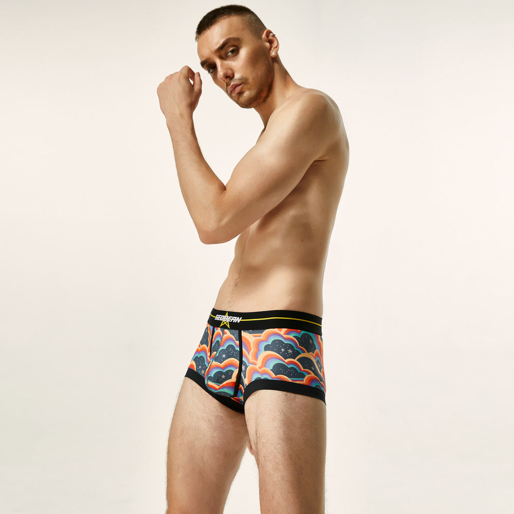 SEOBEAN Men's underwear comfortable sweat-wicking boxers men's bump shorts