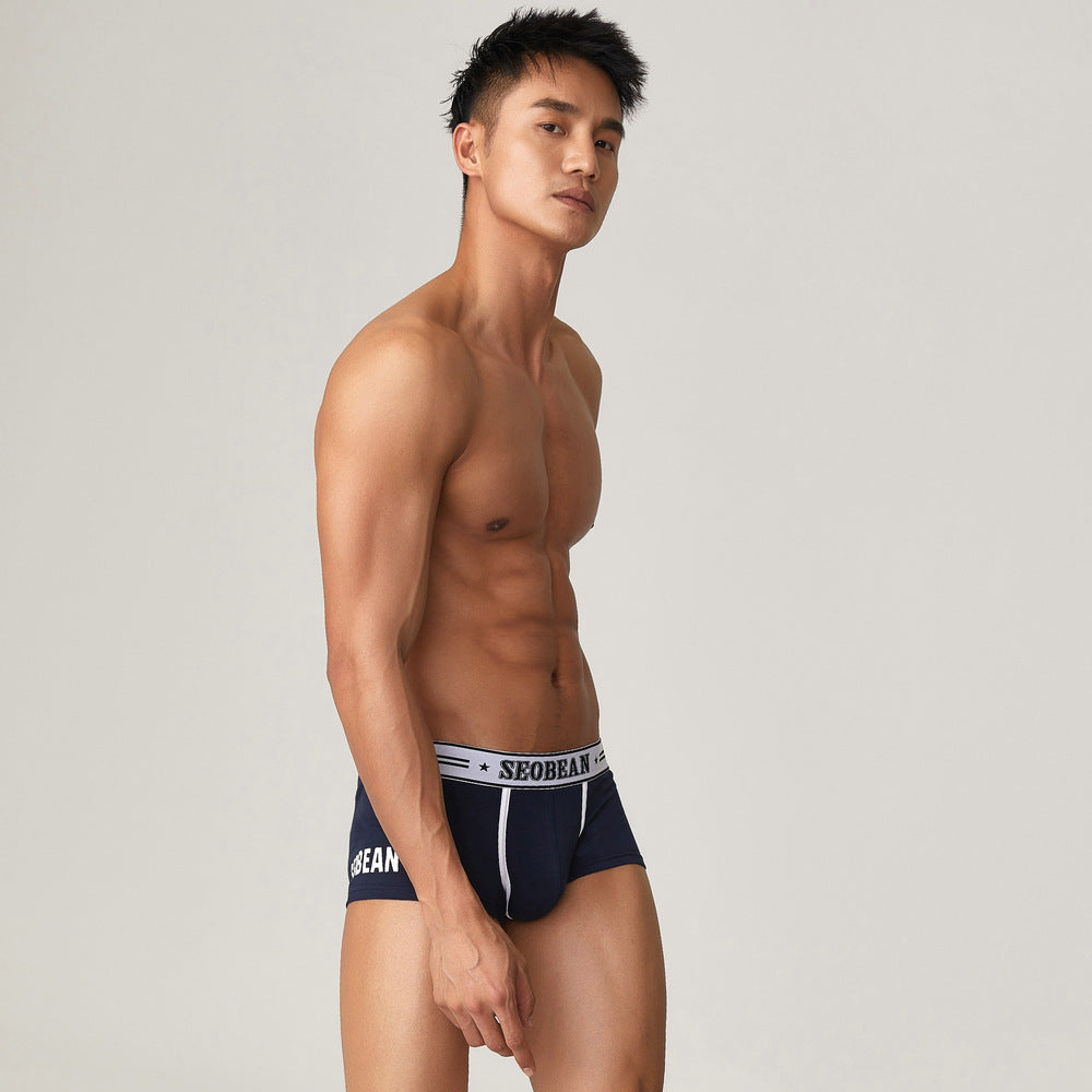 4 pieces SEOBEAN Men's underwear comfortable sweat-wicking boxers men's bump shorts