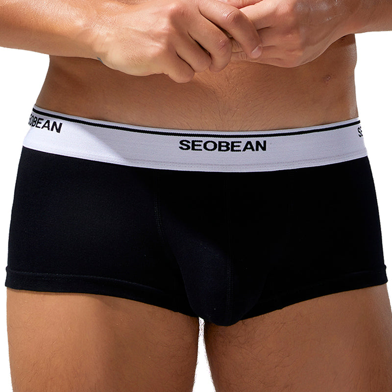 4-Pack SEOBEAN Men's Low Waist Printed Dragon Boxer Briefs U-Shaped Comfortable Lightweight Fashion Innerwear