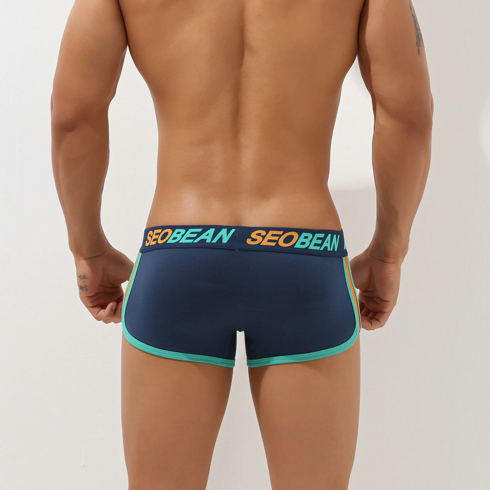 6 pieces SEOBEAN Men's underwear comfortable sweat-wicking boxers men's bump shorts