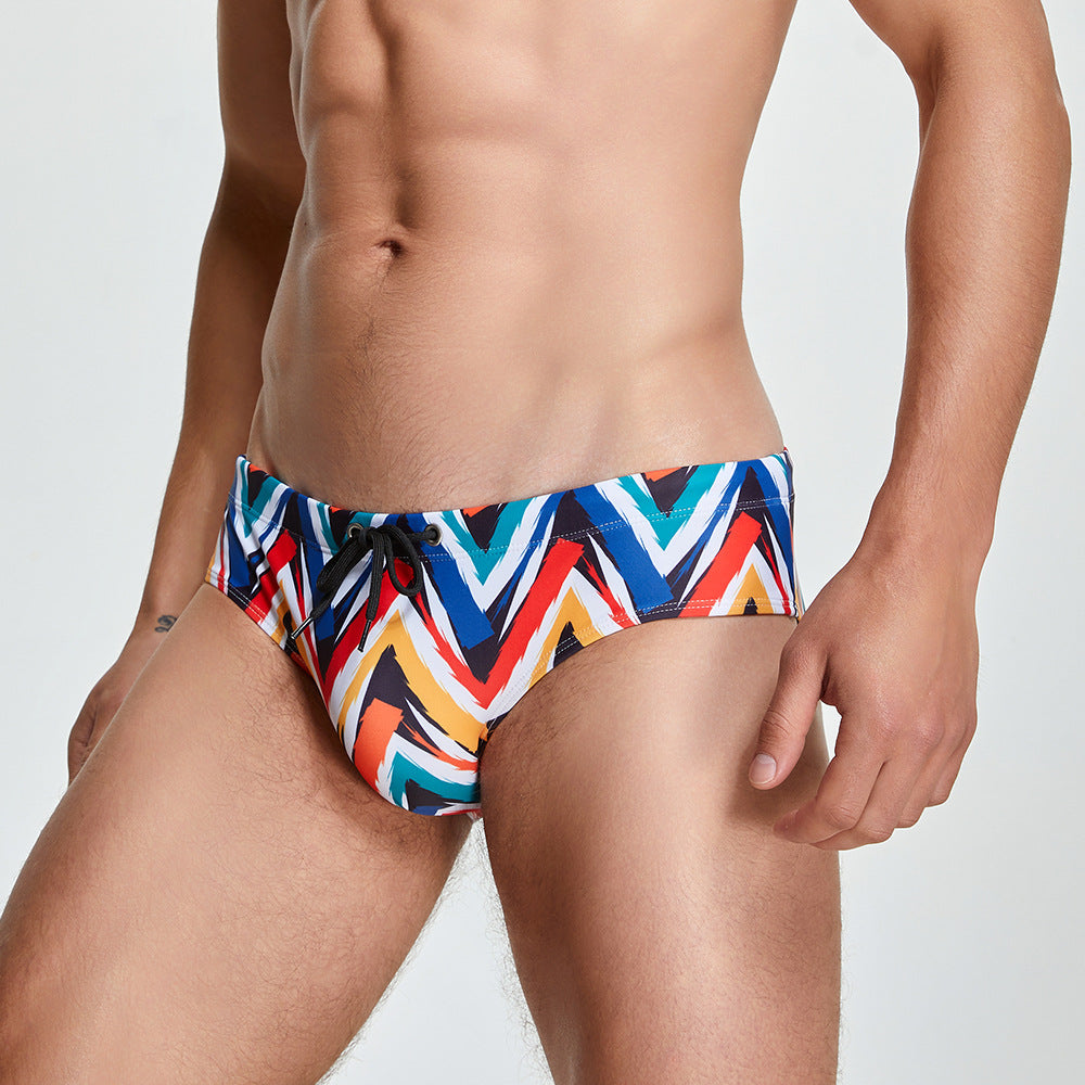 SEOBEAN Men's sexy triangle swim trunks quick-drying competitive hot spring beach surf swimsuit