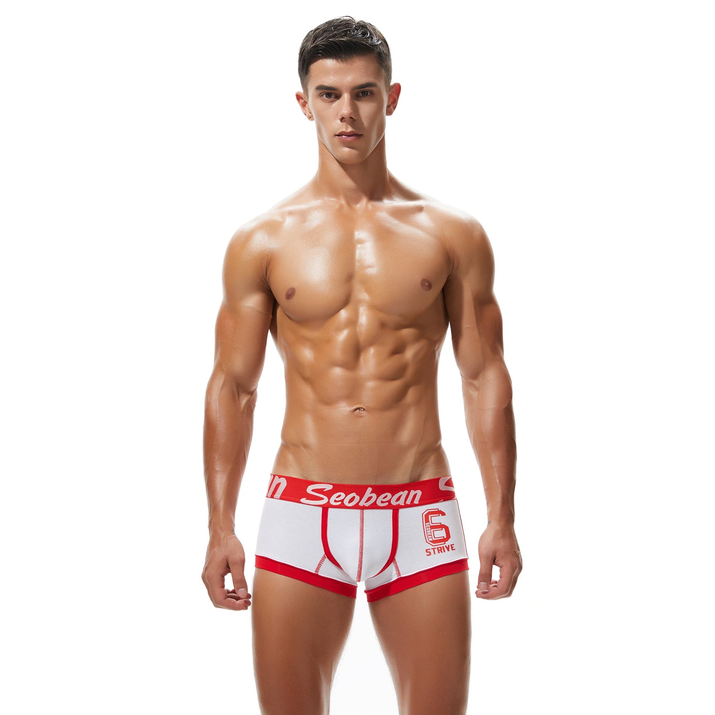 5 pieces SEOBEAN Men's cotton  underwear comfortable sweat-wicking boxers men's bump shorts