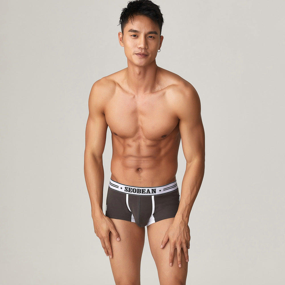 4 pieces SEOBEAN Men's underwear comfortable sweat-wicking boxers men's bump shorts