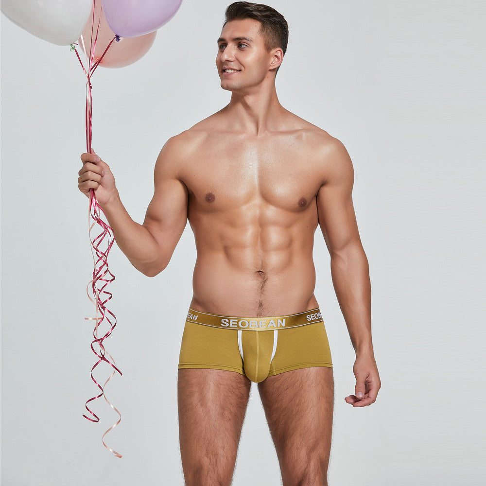 4 pieces SEOBEAN Men's underwear comfortable sweat-wicking boxers men's bump shorts