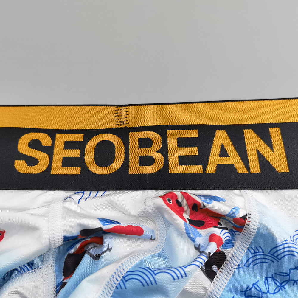 4 pieces SEOBEAN Men's underwear comfortable sweat-wicking boxers men's bump shorts