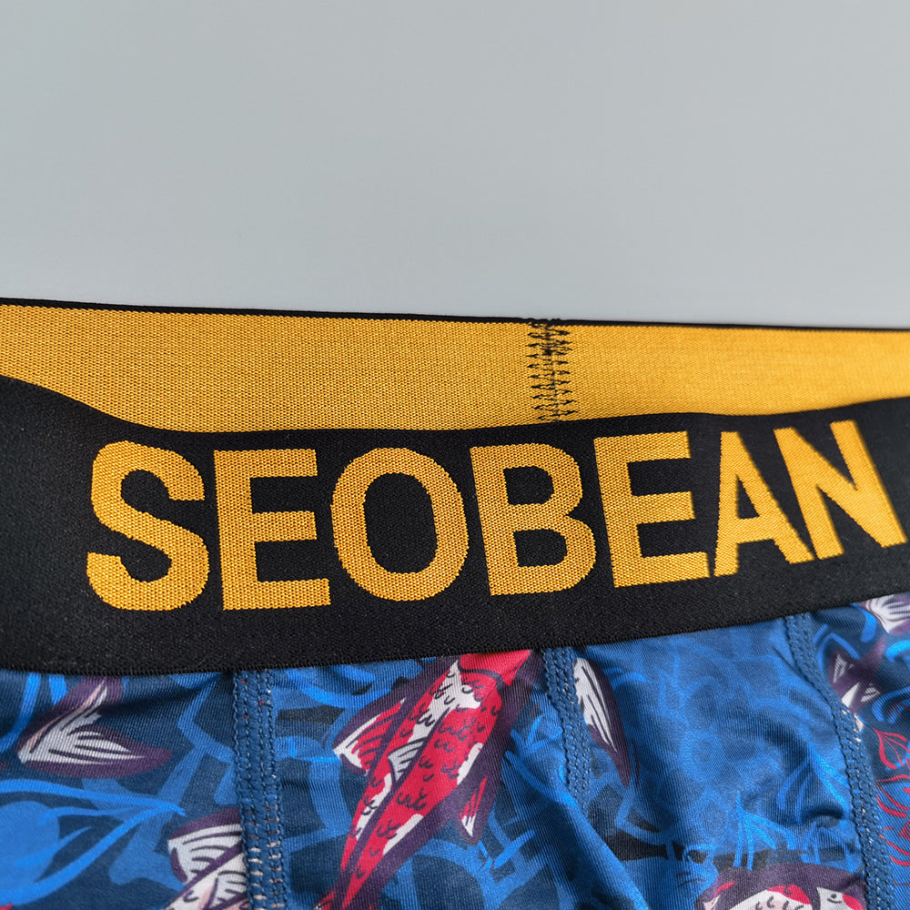 4 pieces SEOBEAN Men's underwear comfortable sweat-wicking boxers men's bump shorts