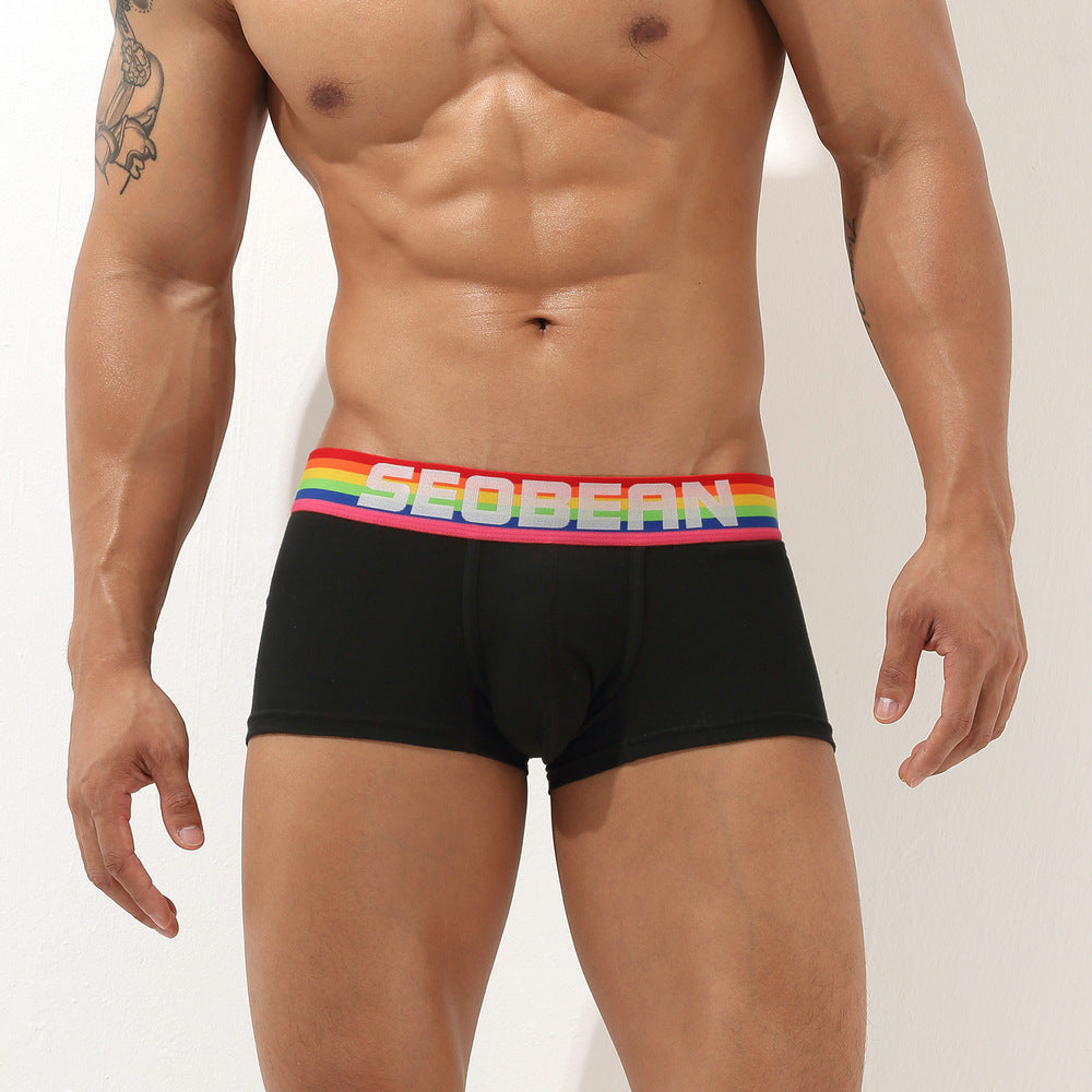 7 pieces SEOBEAN Men's underwear comfortable sweat-wicking boxers men's bump shorts