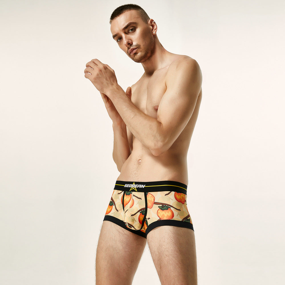 SEOBEAN Men's underwear comfortable sweat-wicking boxers men's bump shorts