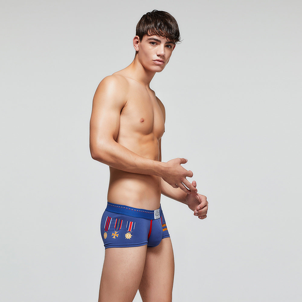 5 pieces SEOBEAN Men's cotton underwear comfortable sweat-wicking boxers men's bump shorts