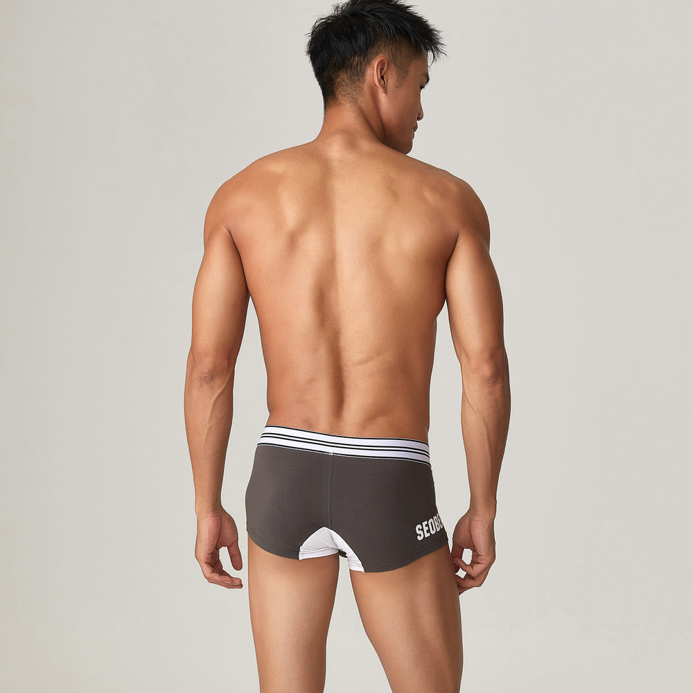 4 pieces SEOBEAN Men's underwear comfortable sweat-wicking boxers men's bump shorts