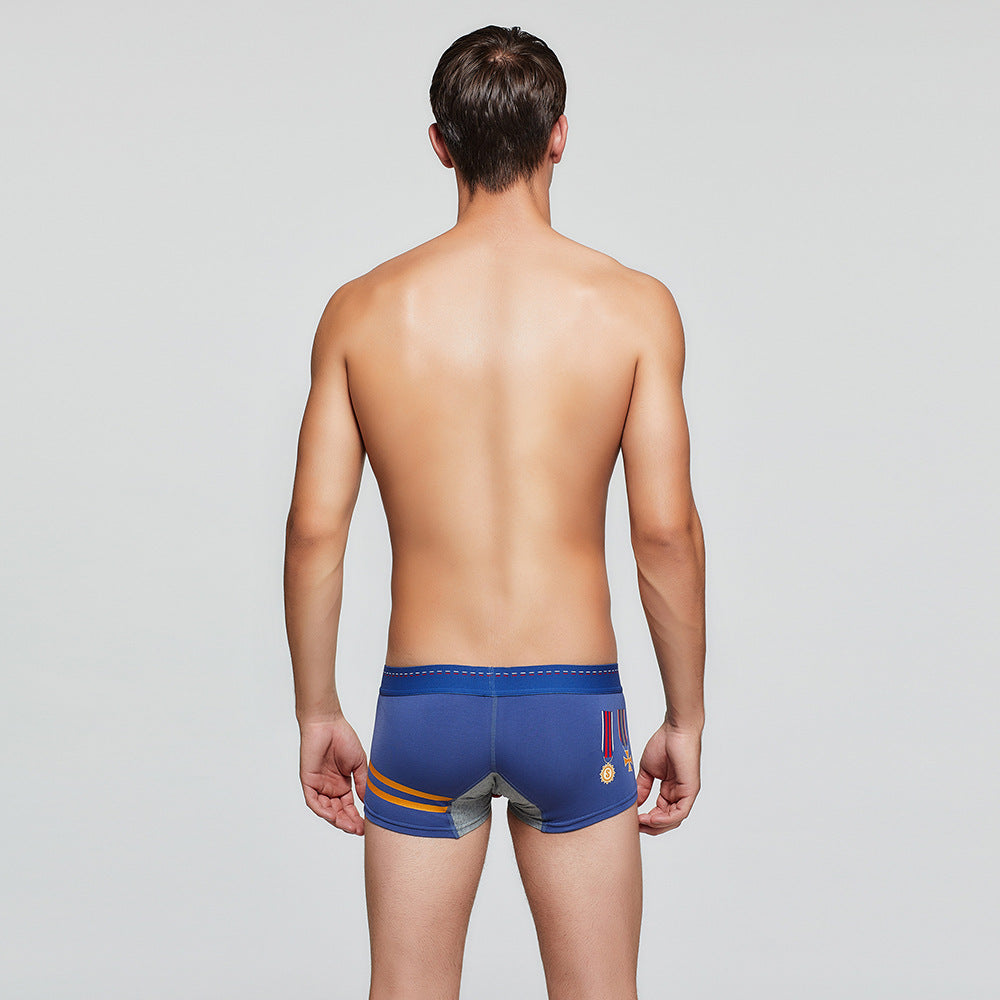 5 pieces SEOBEAN Men's cotton underwear comfortable sweat-wicking boxers men's bump shorts