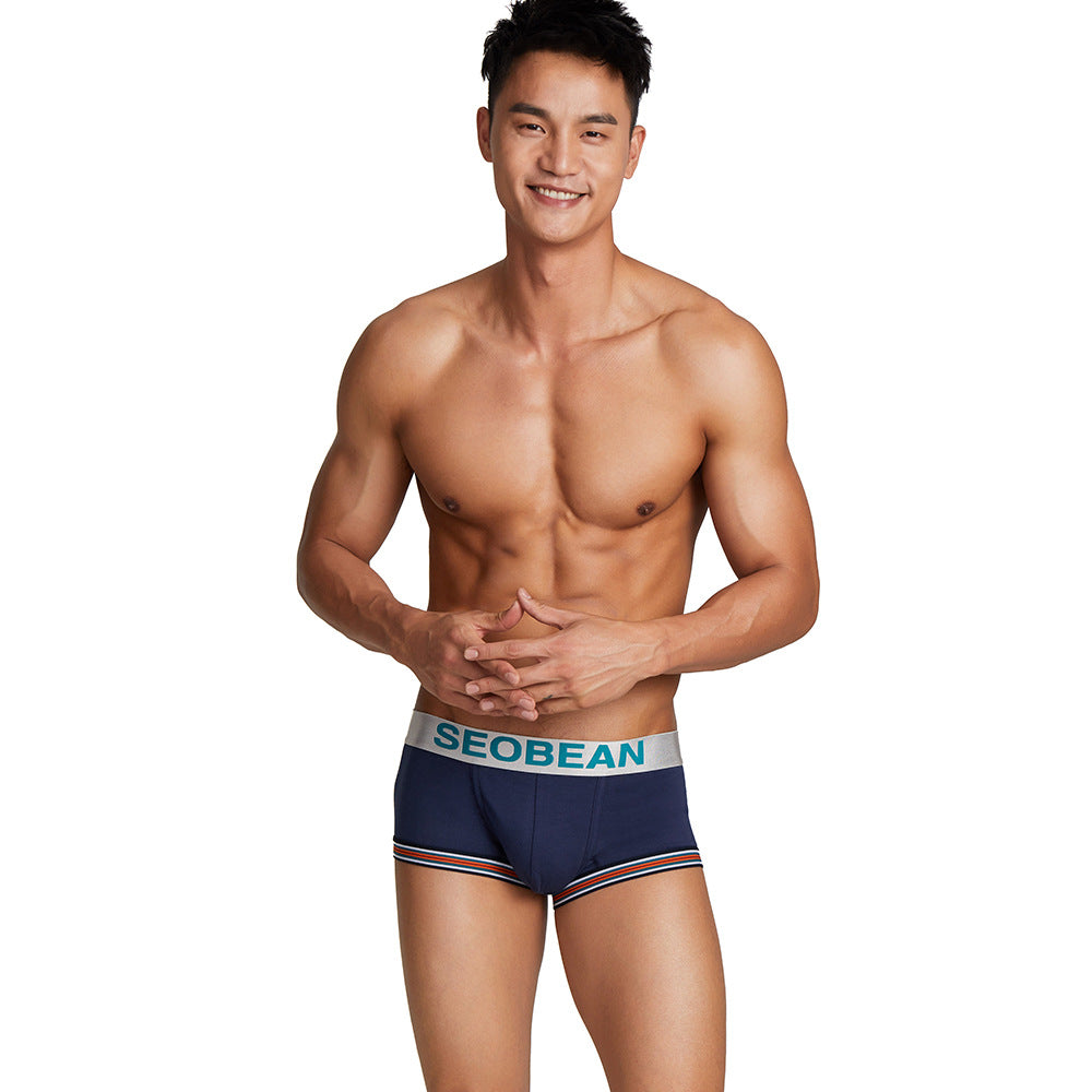 4 Pieces SEOBEAN  Men's Figure 34 Boxer Briefs Sweat-wicking Breathable Cotton Men's Briefs