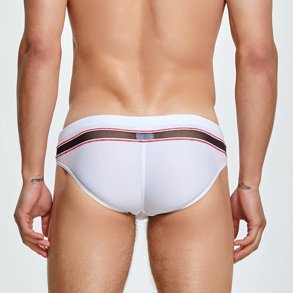 SEOBEAN Men's sexy triangle swim trunks quick-drying competitive hot spring beach surf swimsuit