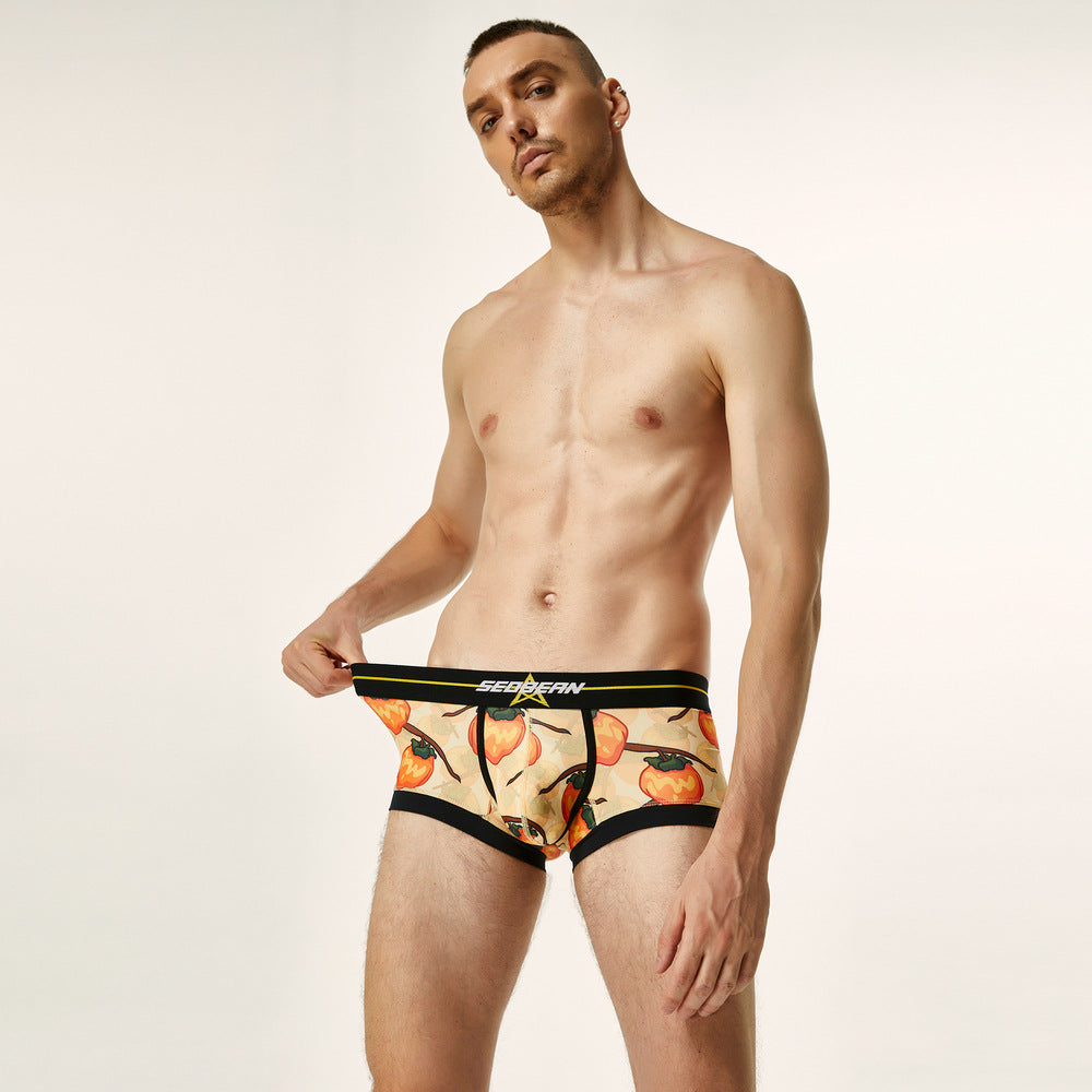 SEOBEAN Men's underwear comfortable sweat-wicking boxers men's bump shorts