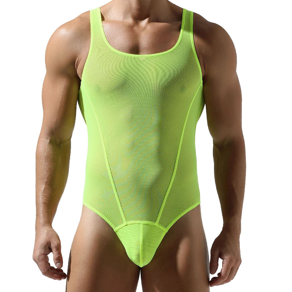TAUWELL Men'S Sexy and interesting Skin-Tight Body Shaping Bodysuit - High Stretch, Semi-Transparent, Mesh, Athletic & Fashion Underwear, Athletic Wear | Skin Tight Fit | Stretchable Fabric