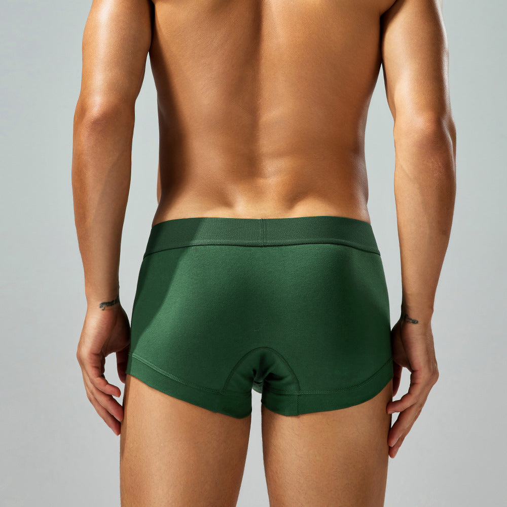 SEOBEAN Solid color Cotton Men's Low Waist Printed Dragon Boxer Briefs U-Shaped Comfortable Lightweight Fashion Innerwear8-Pack