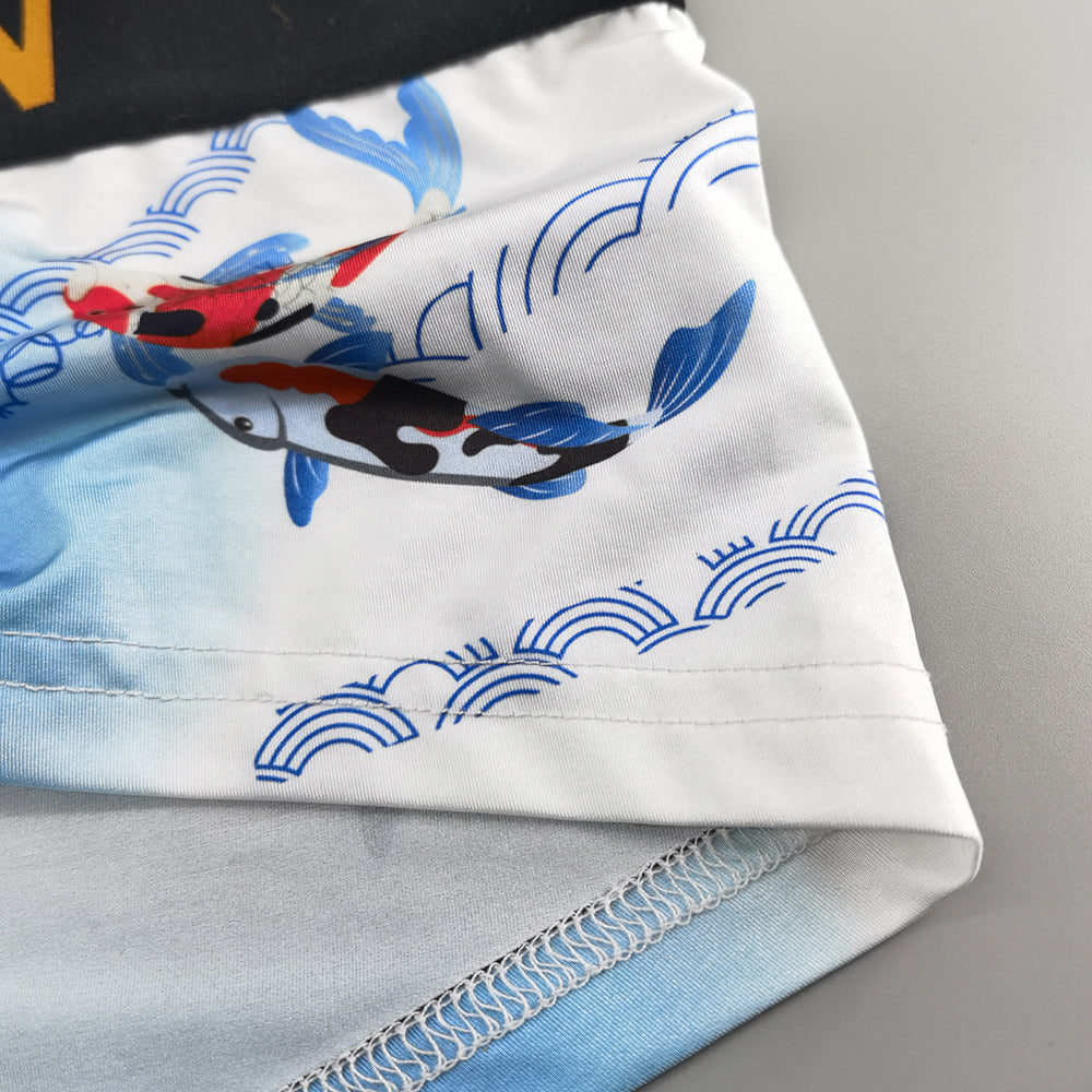 4 pieces SEOBEAN Men's underwear comfortable sweat-wicking boxers men's bump shorts