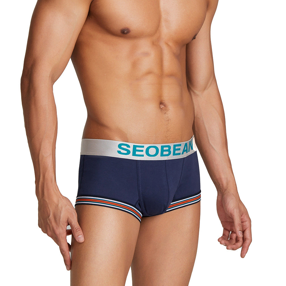 4 Pieces SEOBEAN  Men's Figure 34 Boxer Briefs Sweat-wicking Breathable Cotton Men's Briefs