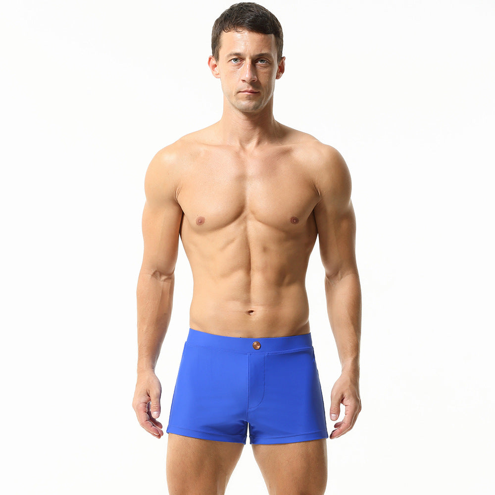 SEOBEAN  Men's boxer swim trunks quick-drying competitive surfing hot spring men's swimsuit