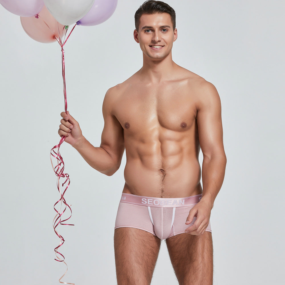 4 pieces SEOBEAN Men's underwear comfortable sweat-wicking boxers men's bump shorts