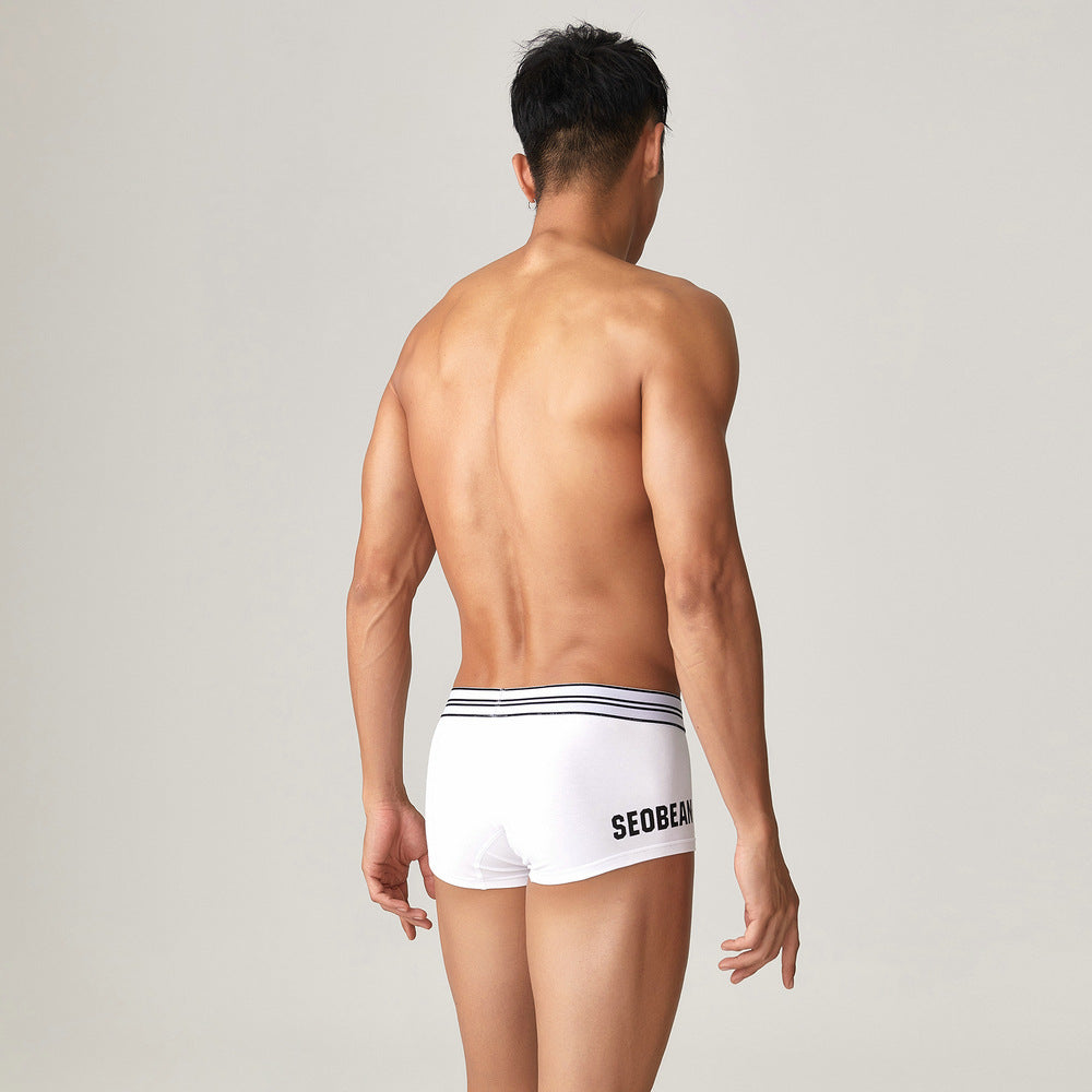 4 pieces SEOBEAN Men's underwear comfortable sweat-wicking boxers men's bump shorts