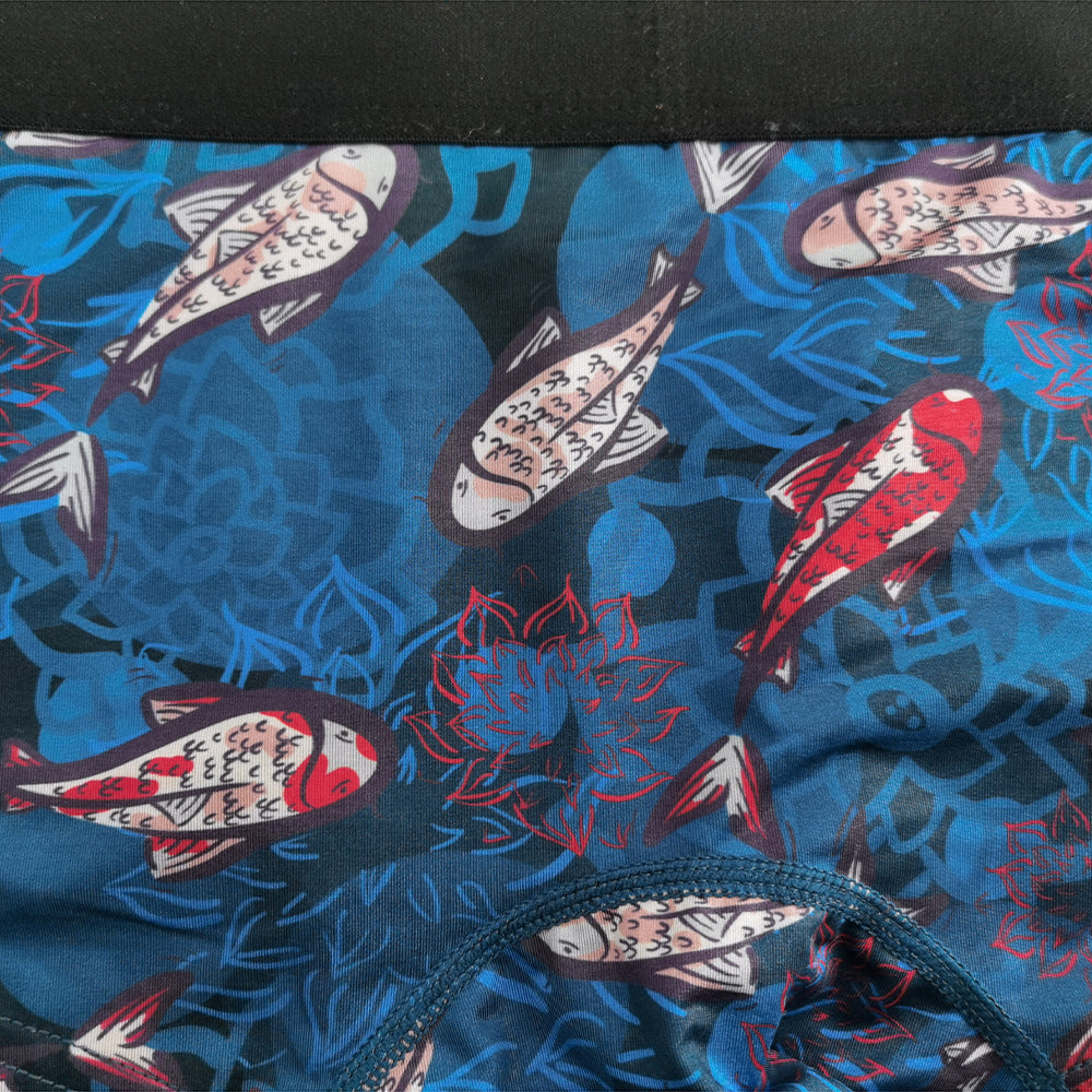 4 pieces SEOBEAN Men's underwear comfortable sweat-wicking boxers men's bump shorts