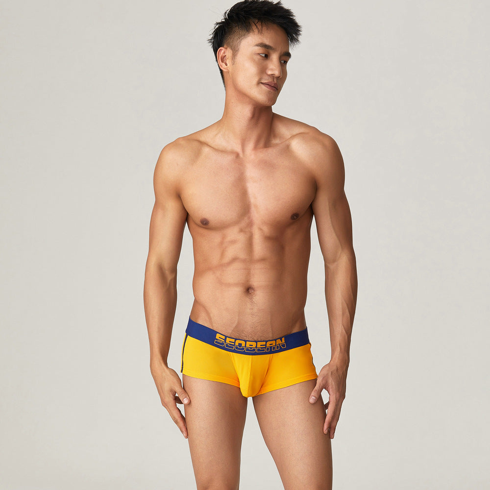 4 pieces SEOBEAN Men's underwear comfortable sweat-wicking boxers men's bump shorts