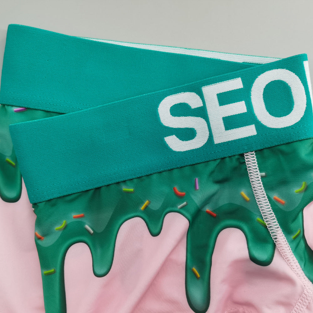 4-Pack SEOBEAN Floral pattern Men's Low Waist Printed Dragon Boxer Briefs U-Shaped Comfortable Lightweight Fashion Innerwear