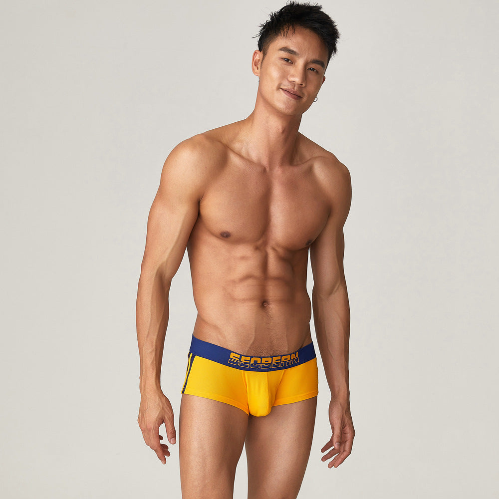 4 pieces SEOBEAN Men's underwear comfortable sweat-wicking boxers men's bump shorts