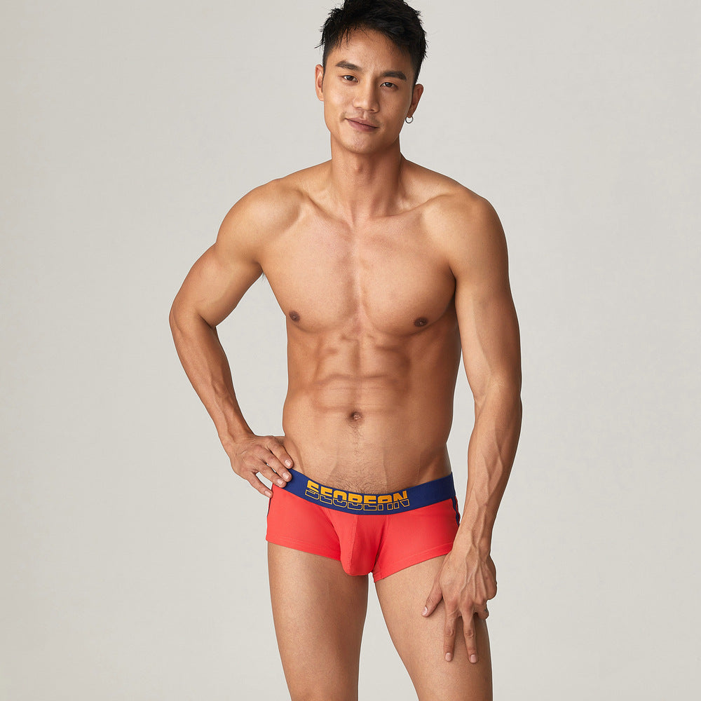 4 pieces SEOBEAN Men's underwear comfortable sweat-wicking boxers men's bump shorts