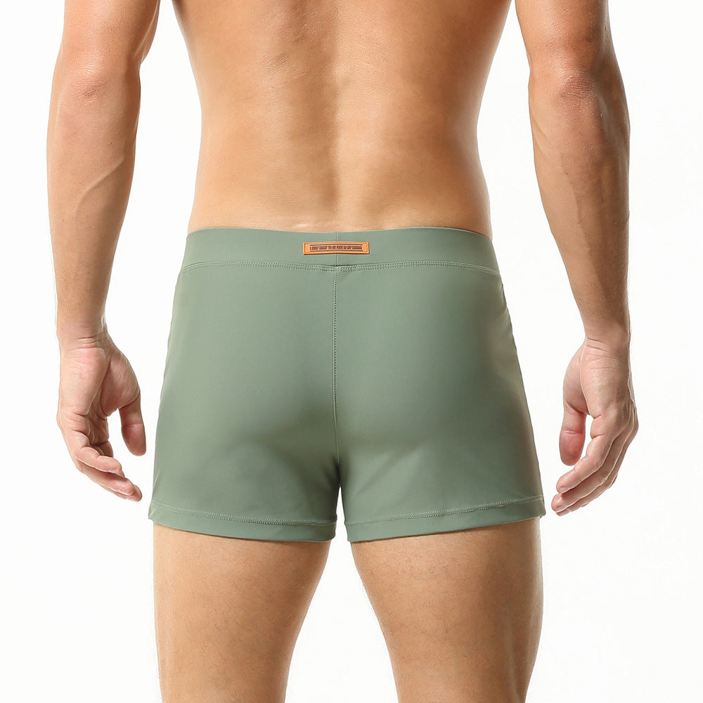 SEOBEAN  Men's boxer swim trunks quick-drying competitive surfing hot spring men's swimsuit