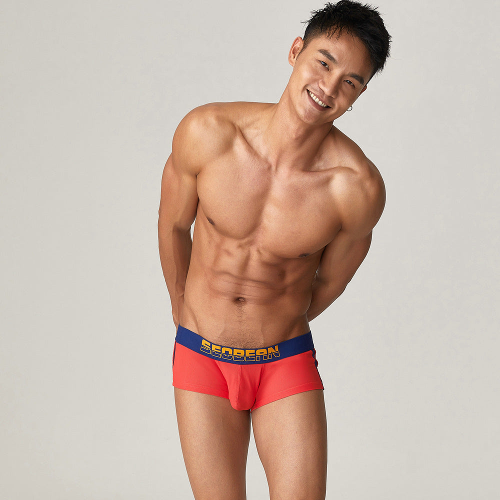 4 pieces SEOBEAN Men's underwear comfortable sweat-wicking boxers men's bump shorts