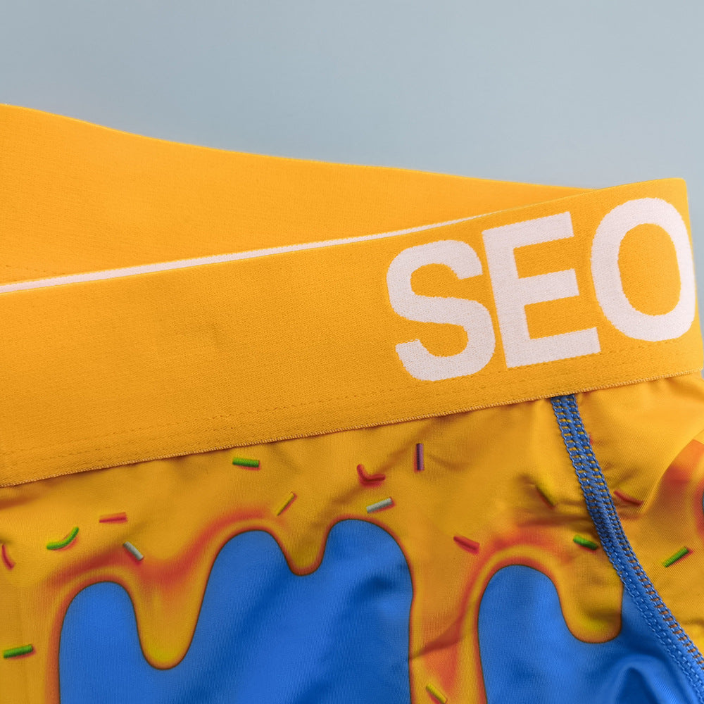 4-Pack SEOBEAN Floral pattern Men's Low Waist Printed Dragon Boxer Briefs U-Shaped Comfortable Lightweight Fashion Innerwear