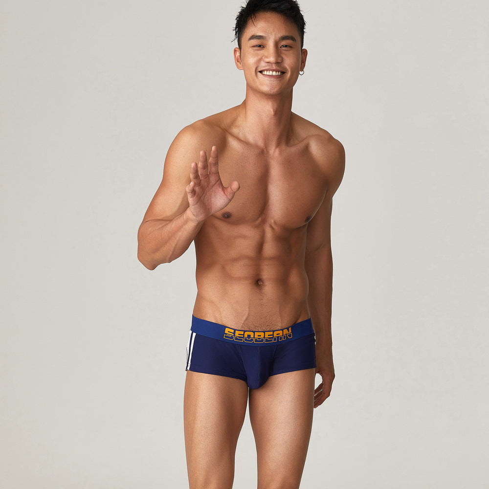 4 pieces SEOBEAN Men's underwear comfortable sweat-wicking boxers men's bump shorts