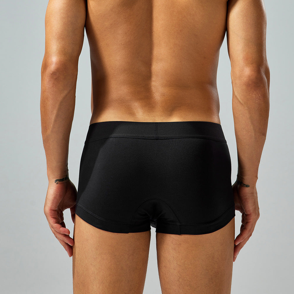 SEOBEAN Solid color Cotton Men's Low Waist Printed Dragon Boxer Briefs U-Shaped Comfortable Lightweight Fashion Innerwear8-Pack