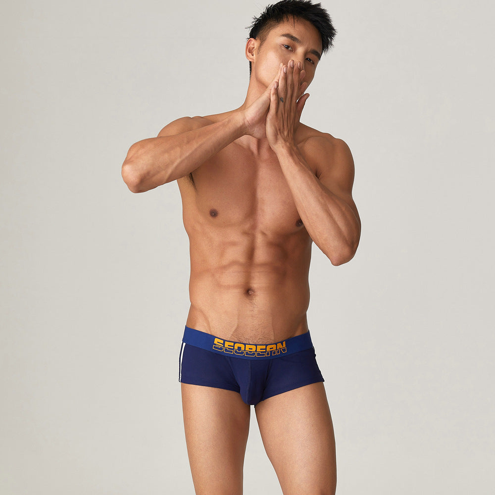 4 pieces SEOBEAN Men's underwear comfortable sweat-wicking boxers men's bump shorts