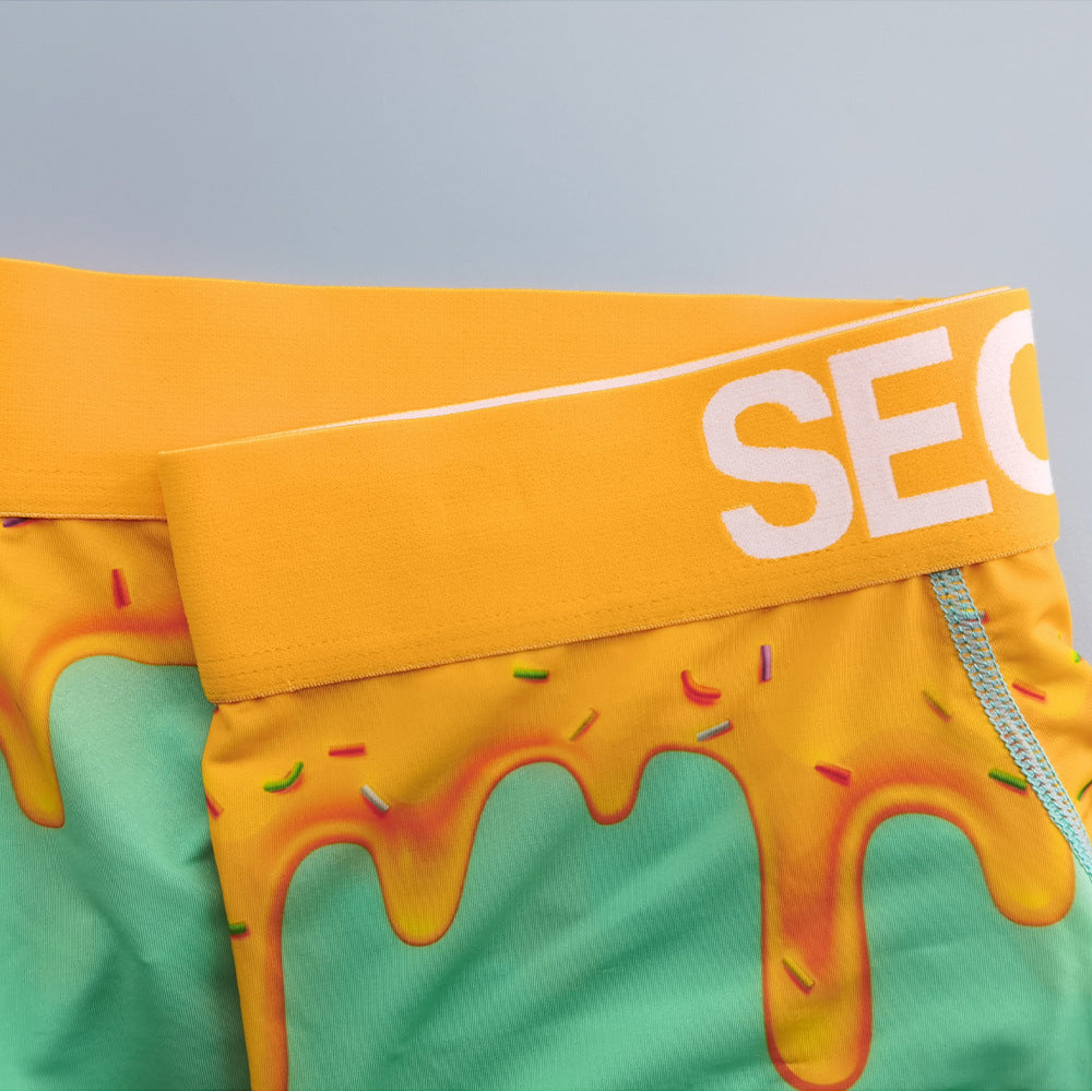 4-Pack SEOBEAN Floral pattern Men's Low Waist Printed Dragon Boxer Briefs U-Shaped Comfortable Lightweight Fashion Innerwear