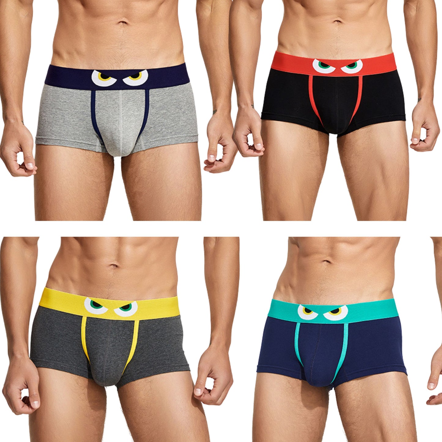 4 pieces SEOBEAN Angry birds Men's underwear comfortable sweat-wicking boxers men's bump shorts