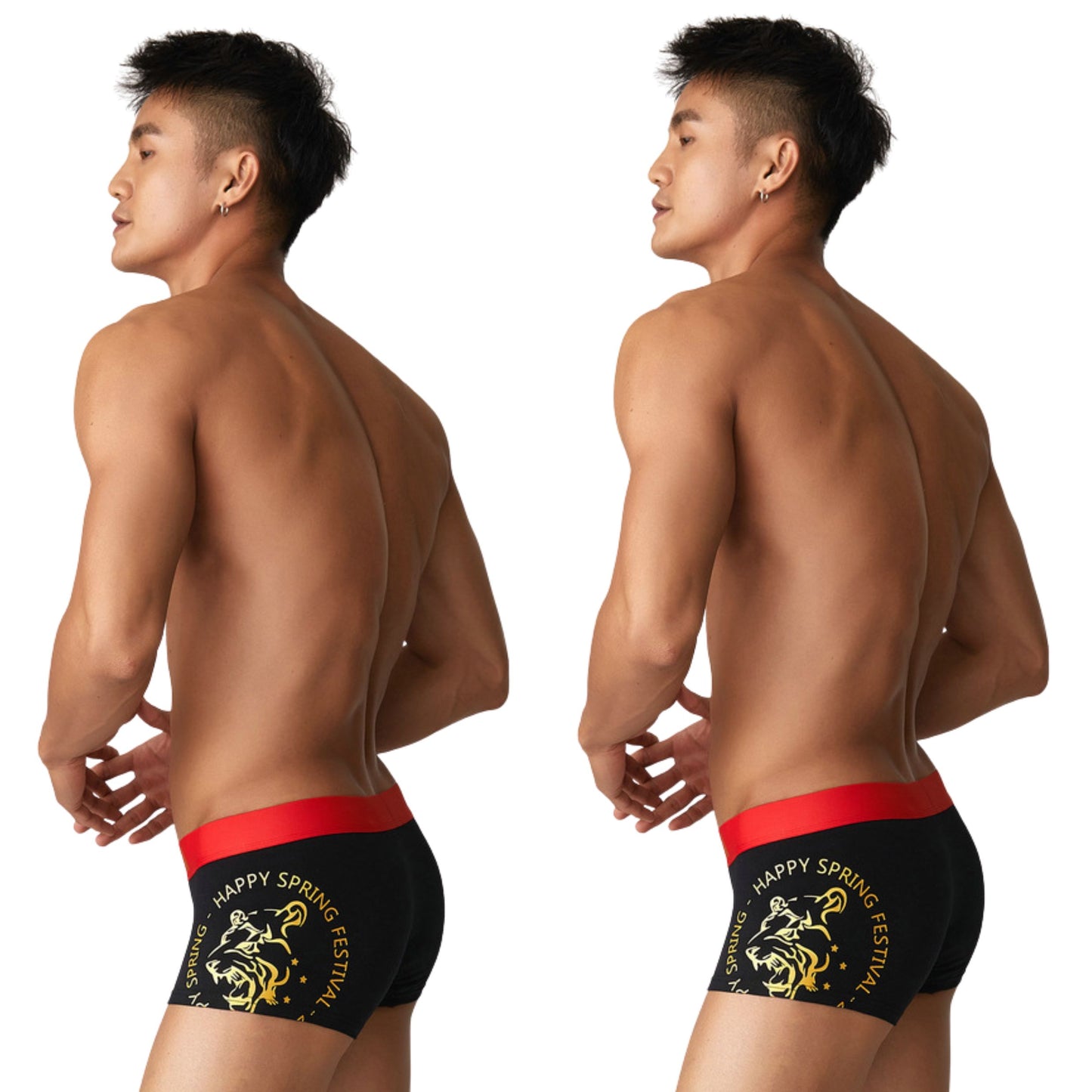 2 pieces SEOBEAN Men's underwear comfortable sweat-wicking boxers men's bump shorts