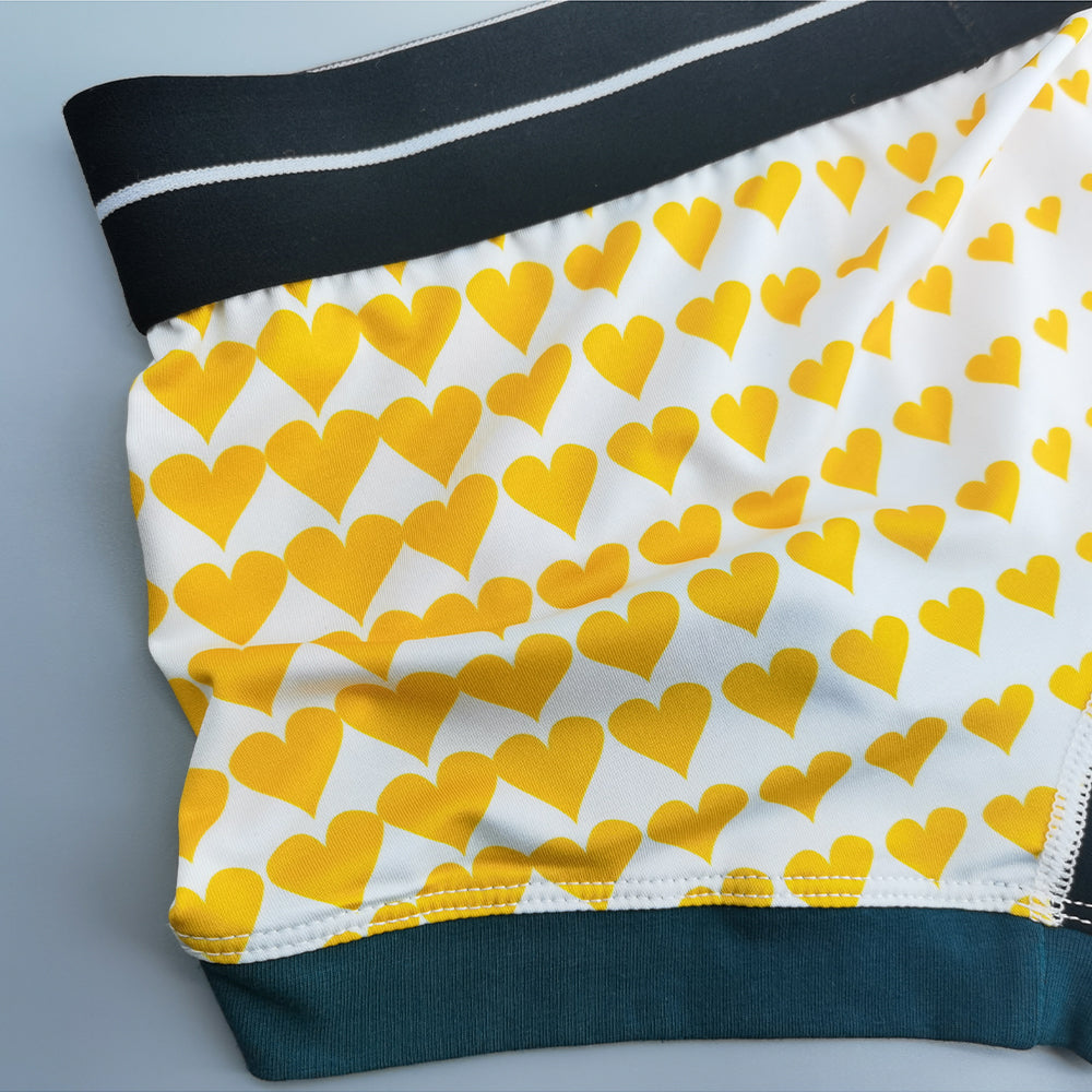 4-Pack SEOBEAN love Men's Low Waist Printed Dragon Boxer Briefs U-Shaped Comfortable Lightweight Fashion Innerwear