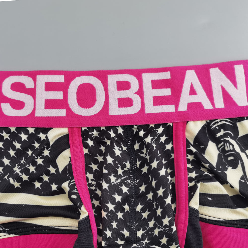 3-Pack SEOBEAN Statue of Liberty  Men's Low Waist Printed Dragon Boxer Briefs U-Shaped Comfortable Lightweight Fashion Innerwear