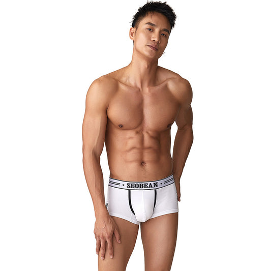 4 pieces SEOBEAN Men's underwear comfortable sweat-wicking boxers men's bump shorts