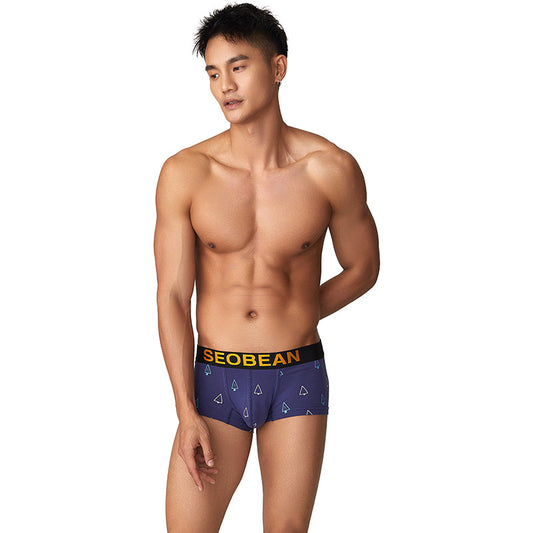 SEOBEAN Christmas tree Men's underwear comfortable sweat-wicking boxers men's bump shorts