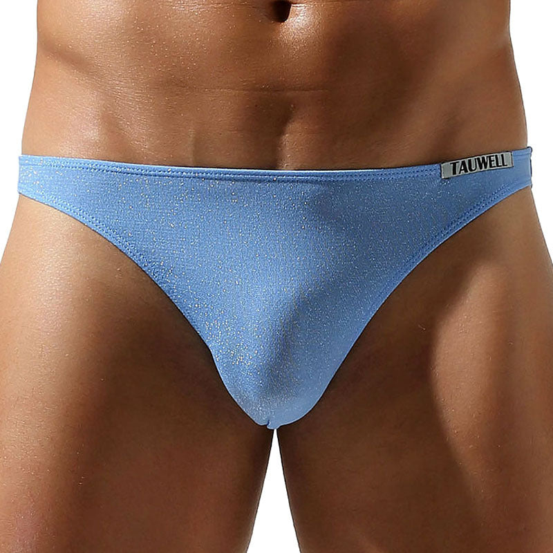 TAUWELL Men's Briefs U-Bag Sexy Bikini Briefs Fashion Silver Silk Briefs